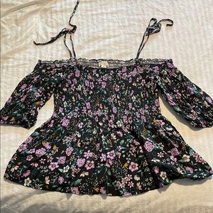 Aeropostale Floral Off-Shoulder Top